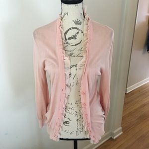 Charlotte Russe Peach Ruffle Cardigan